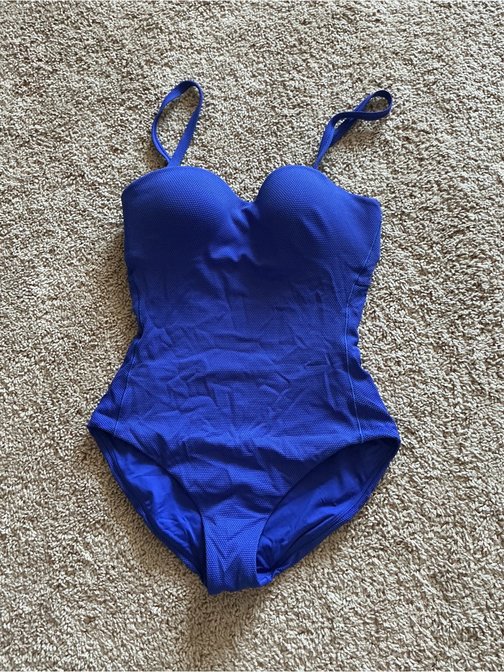 SPANX Cobalt Blue Textured One-Piece Swimsuit